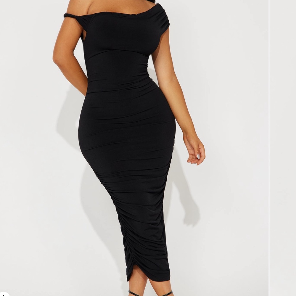 Fashion Nova Elegant One Shoulder Black Dress